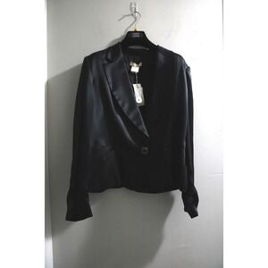 Luca Luca Norma Black Silk Blend Tailored Blazer Jacket IT 48 New with Tags